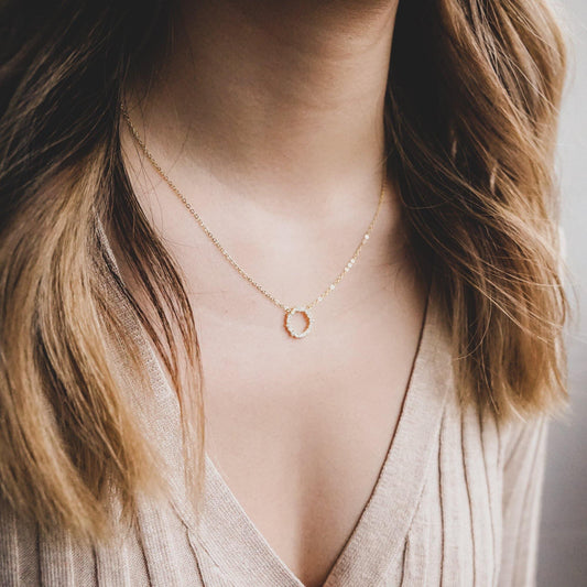 CZ Circle Flower Crown Necklace - Studdedheartz