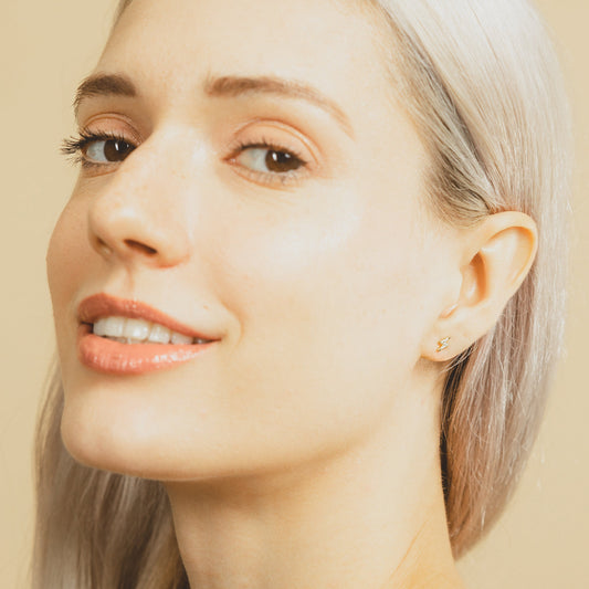 Teeny Tiny Lightning Stud Earrings