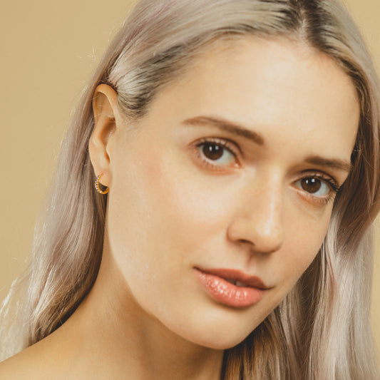 Amethyst Poppy Huggies