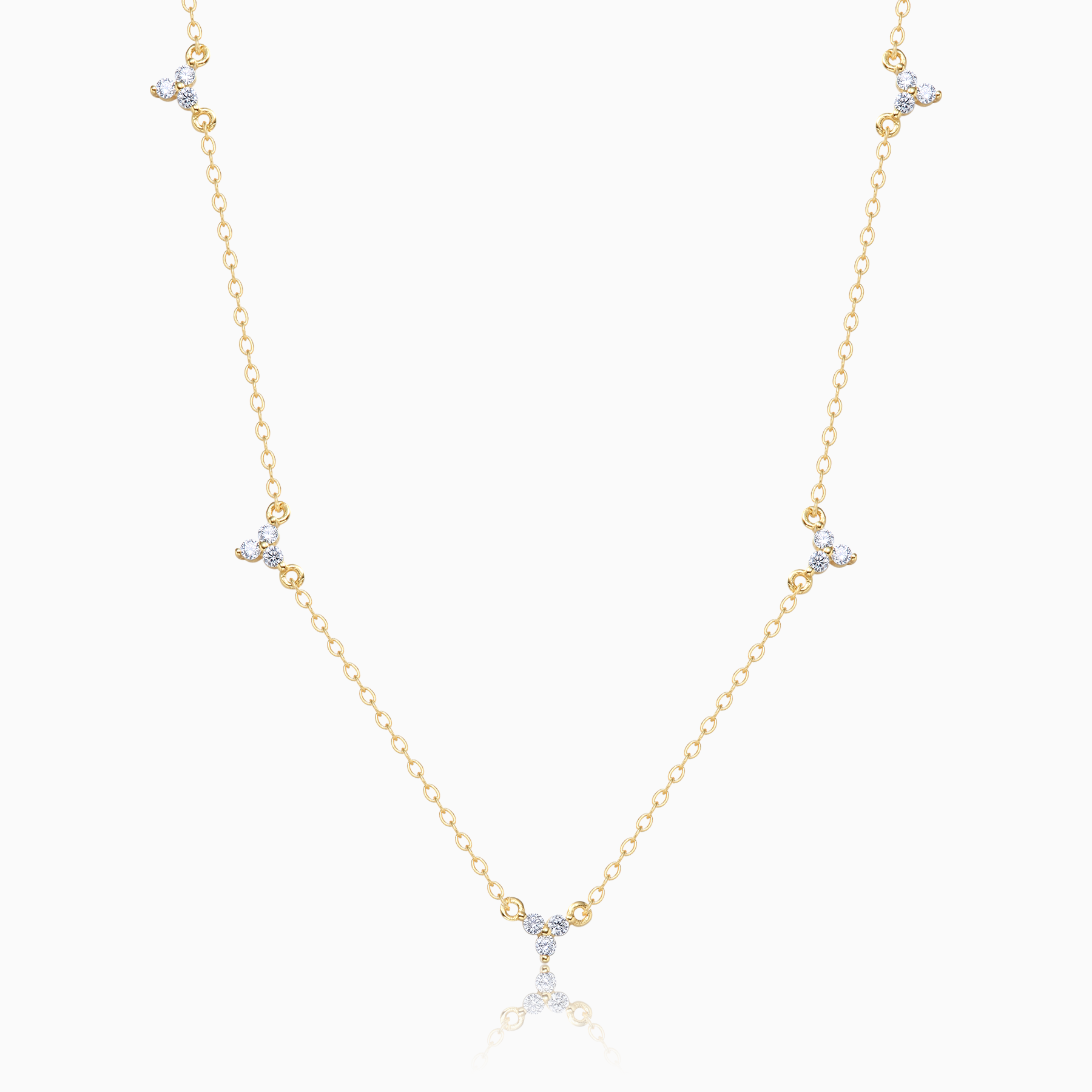 Trio CZ Satellite Necklace