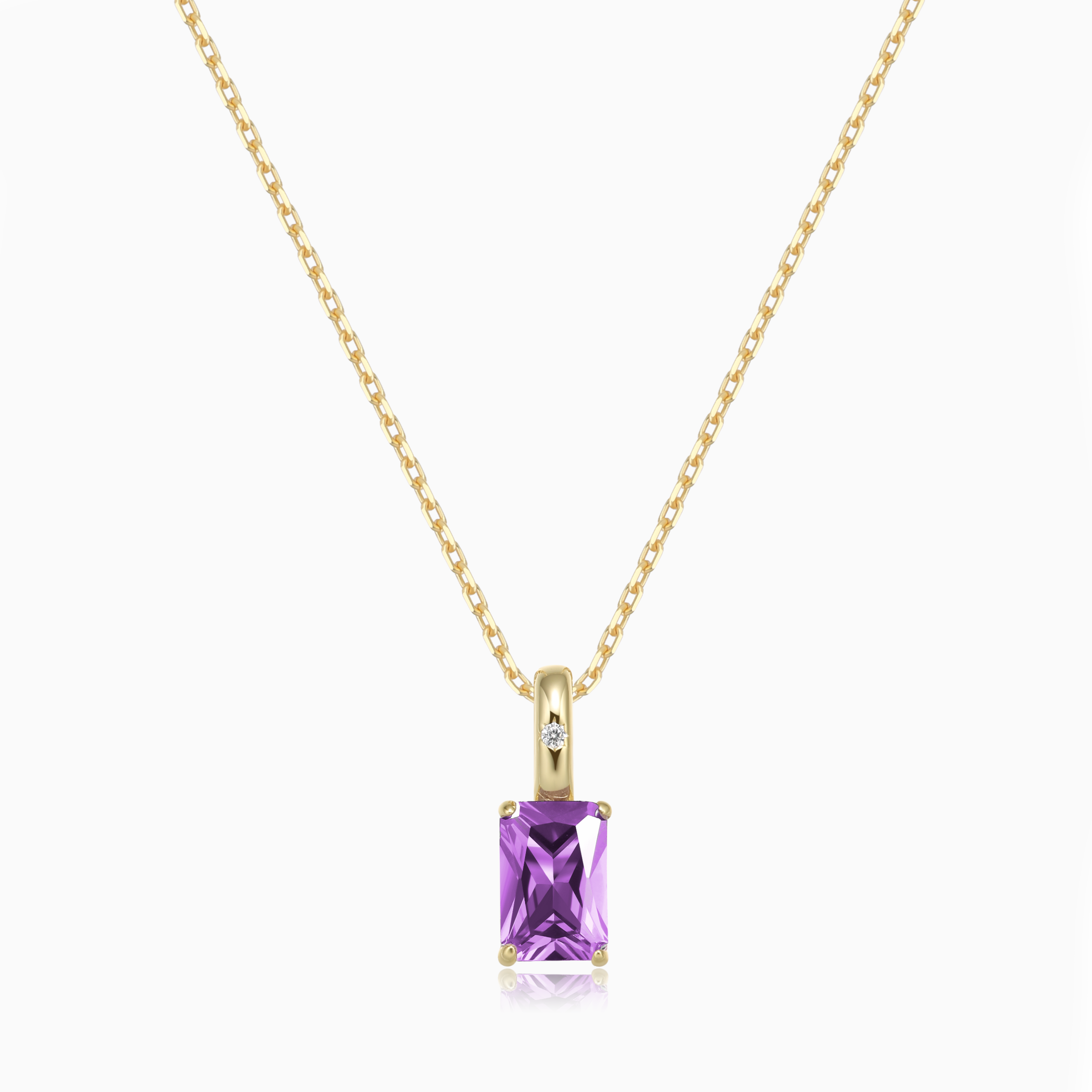 Amethyst Baguette Star Necklace