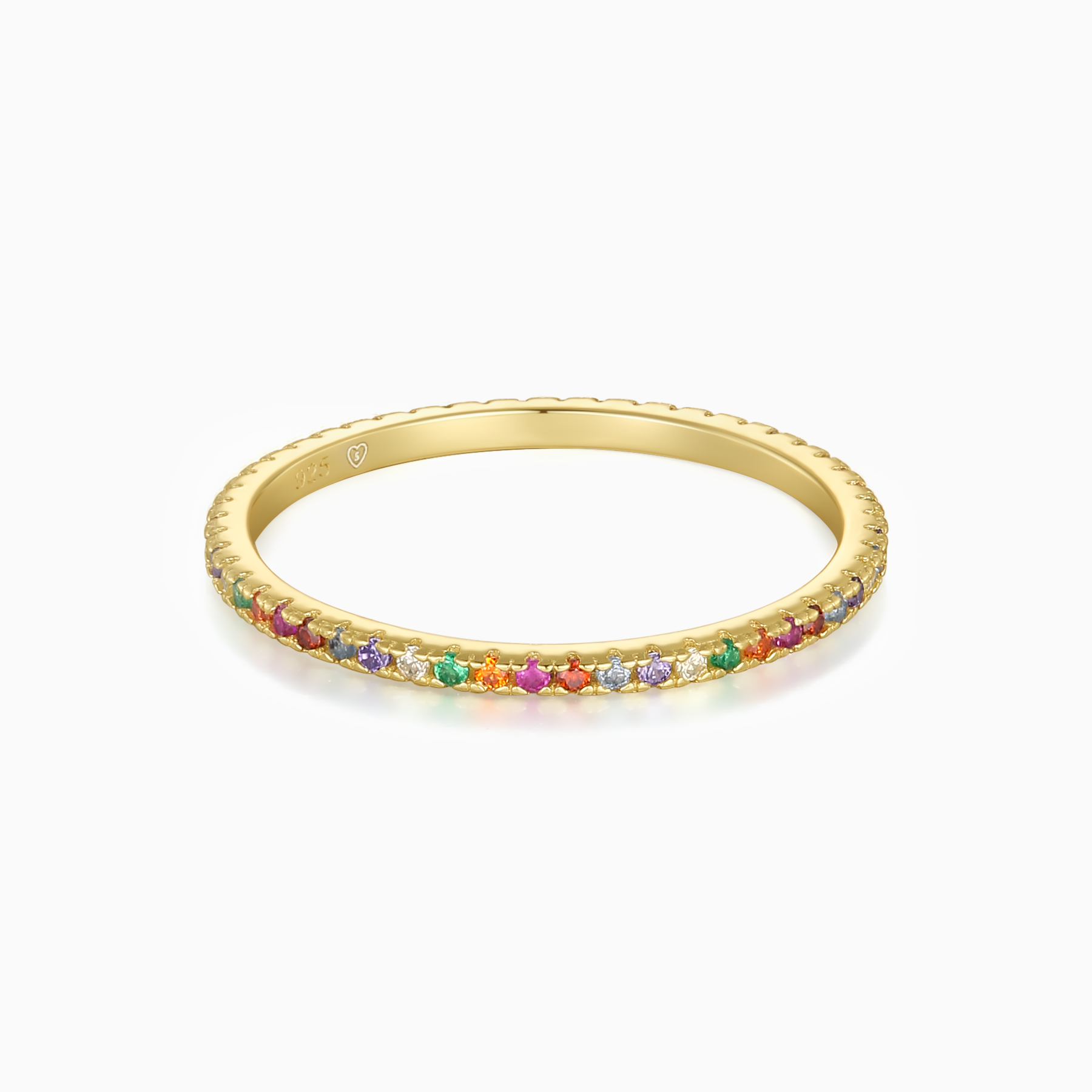 Rainbow Eternity Band Ring