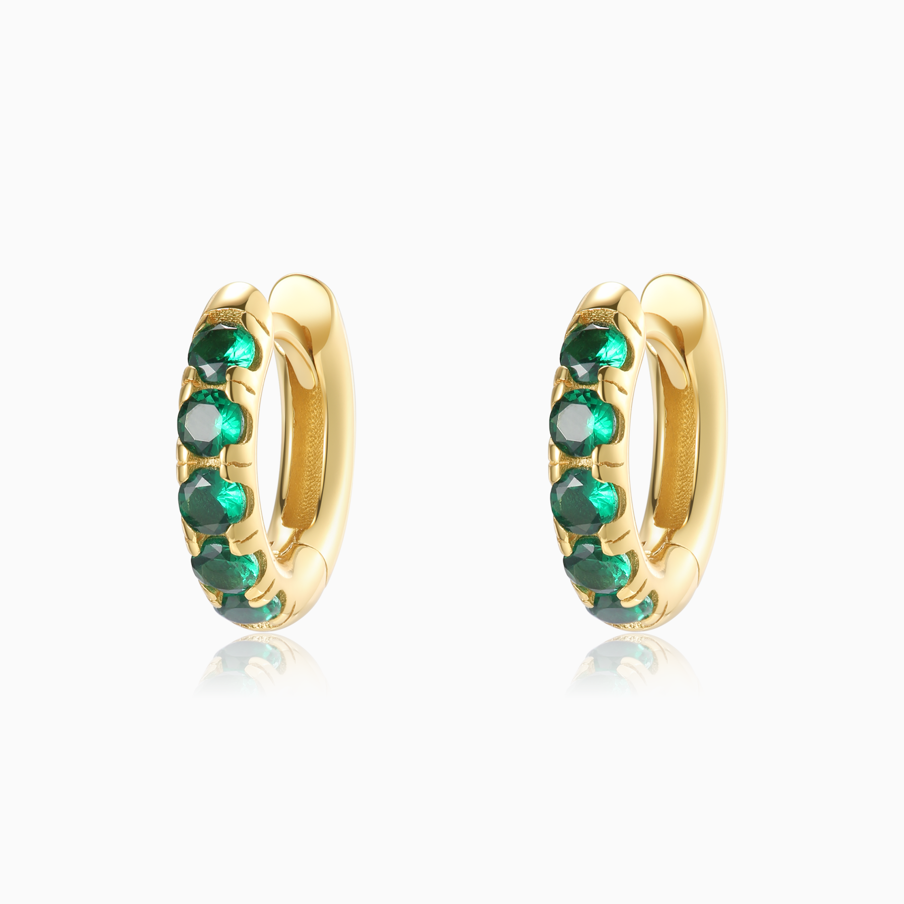 Chunky Emerald Hoops