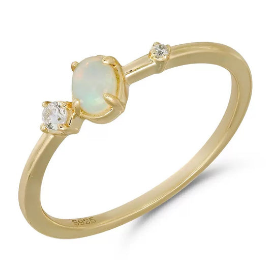 Opal Diamond Ring