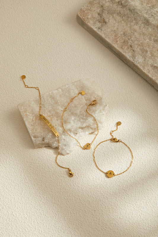 Jennie Bracelet - Personalized Engraved Heart Connector