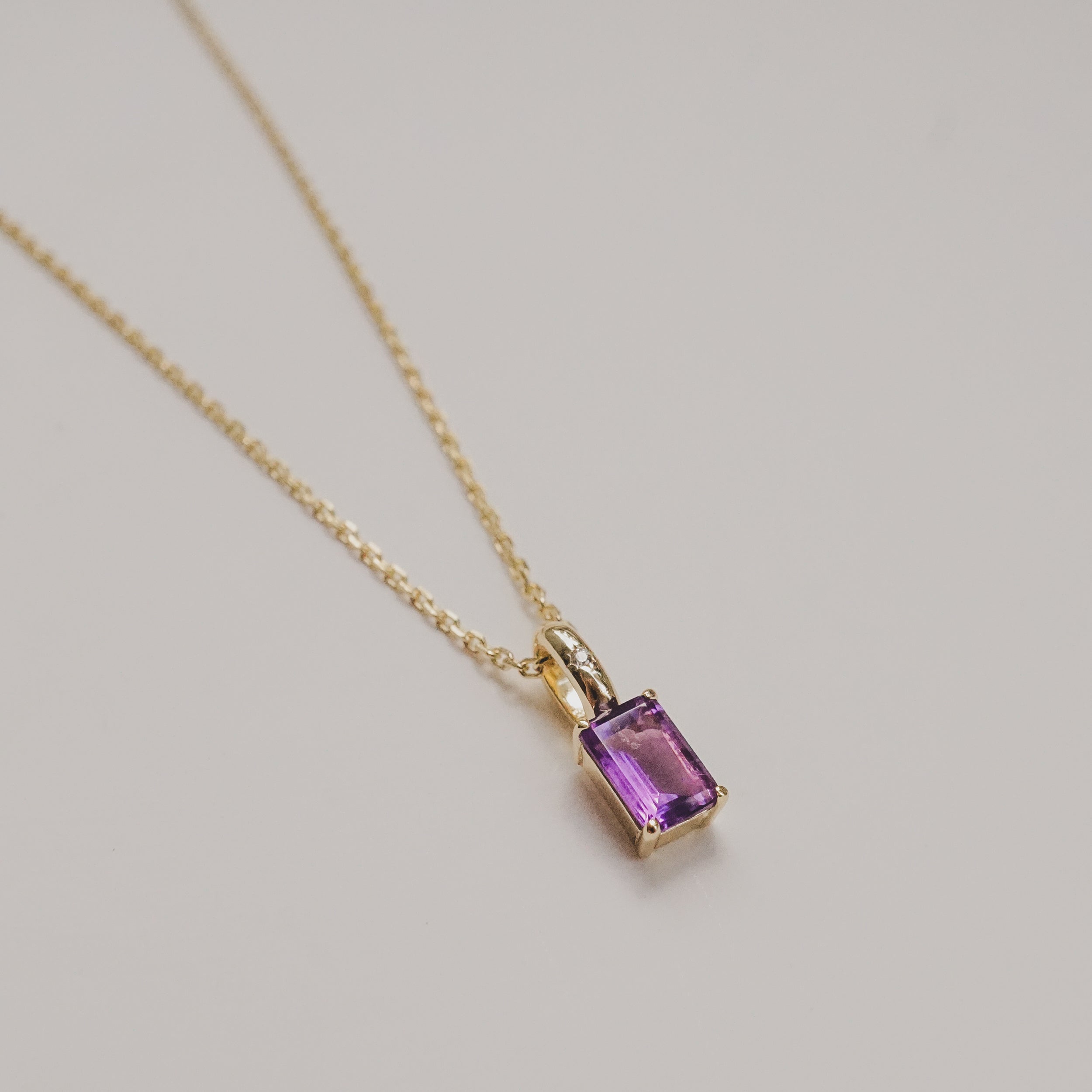 Amethyst Baguette Star Necklace