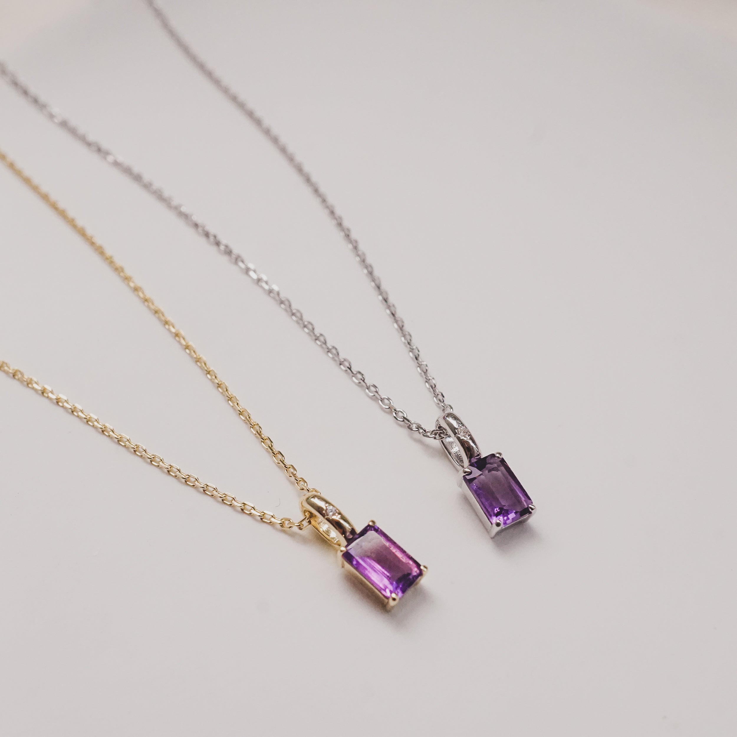 Amethyst Baguette Star Necklace