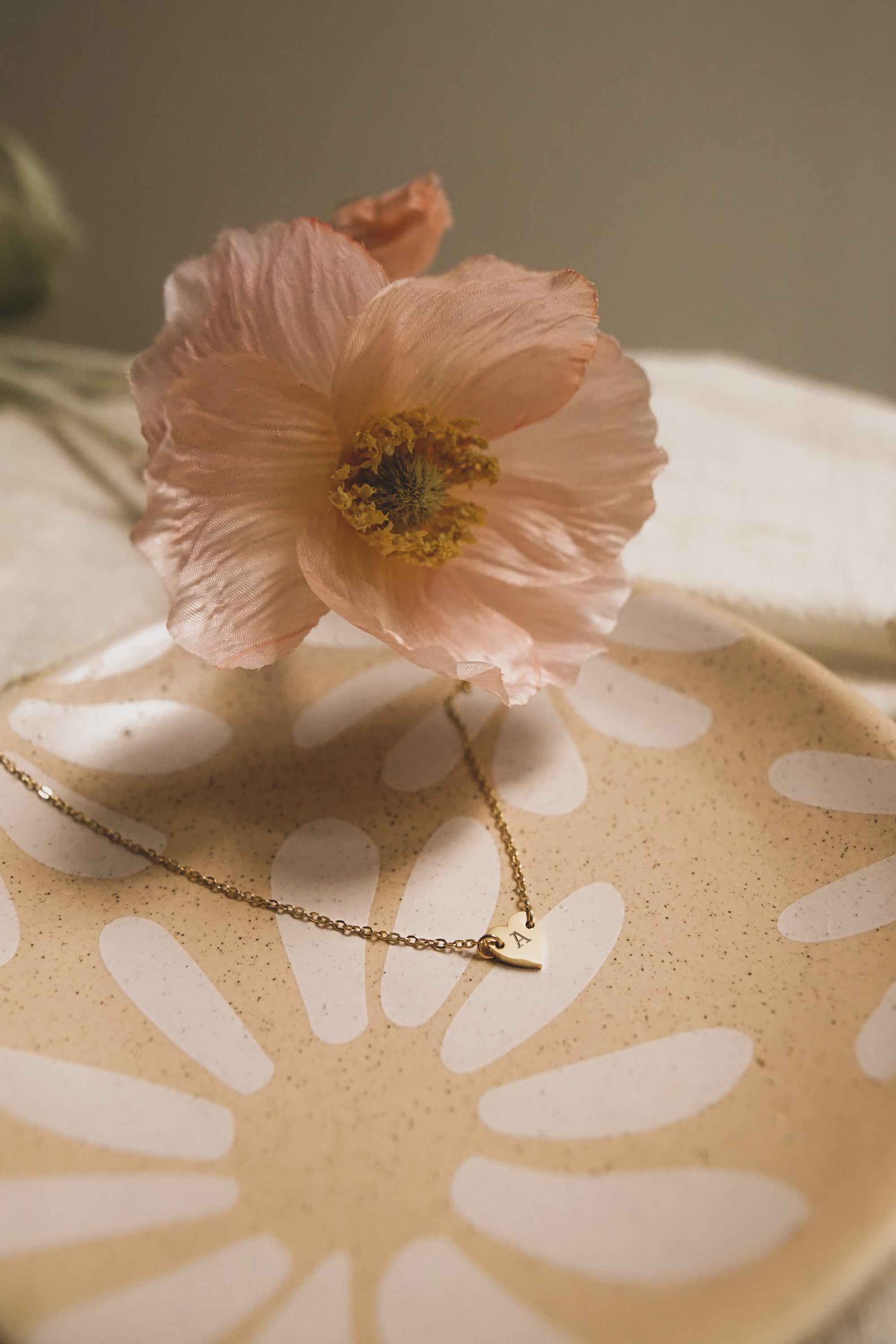Jennie Necklace - Personalized Engraved Heart Connector Pendant
