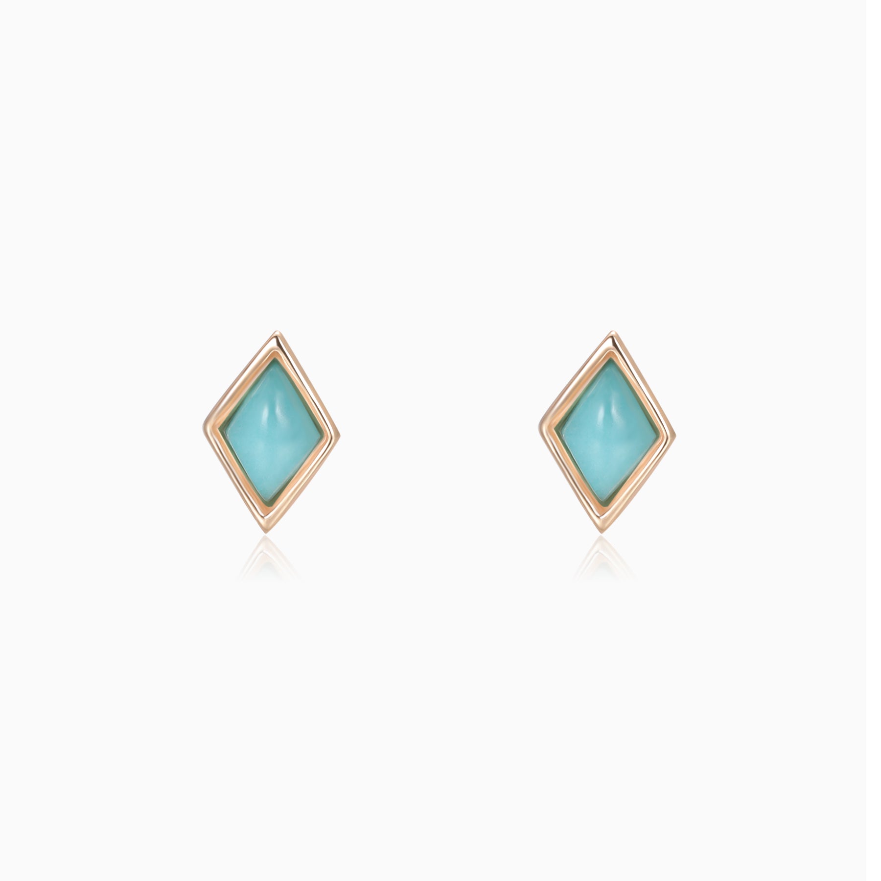 Diamond Amazonite Studs