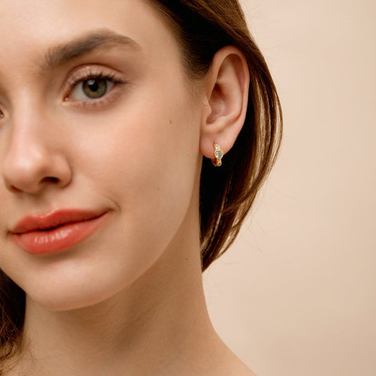 Golden Hearts Huggie Earrings