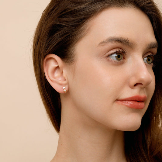 Starlight Bling Ball Back Stud Earrings