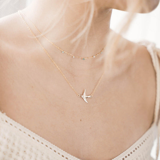 Natural Amazonite Twinkle Satellite Necklace - Studdedheartz