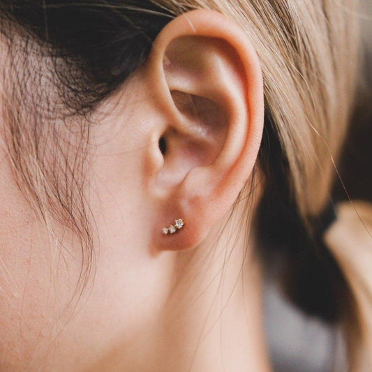 Three Stars Mini Climber Stud Earrings - Studdedheartz