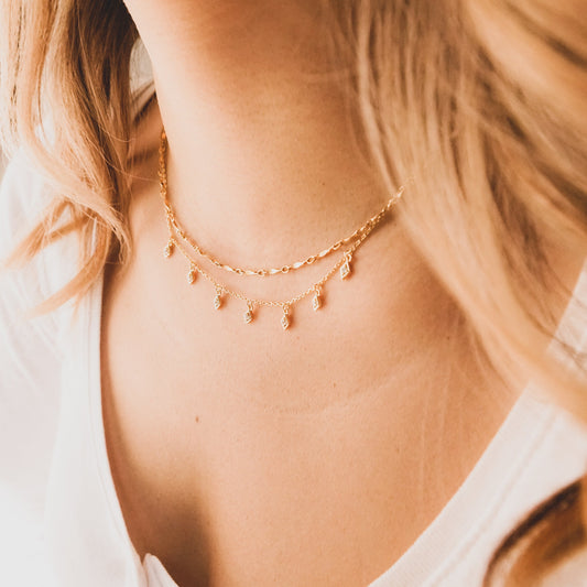 Diamond CZ Drop Necklace