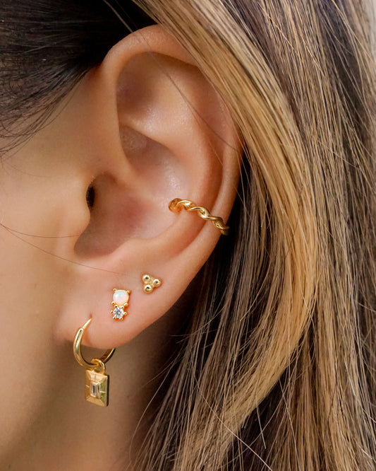 Minimal Trinity Stud Earrings