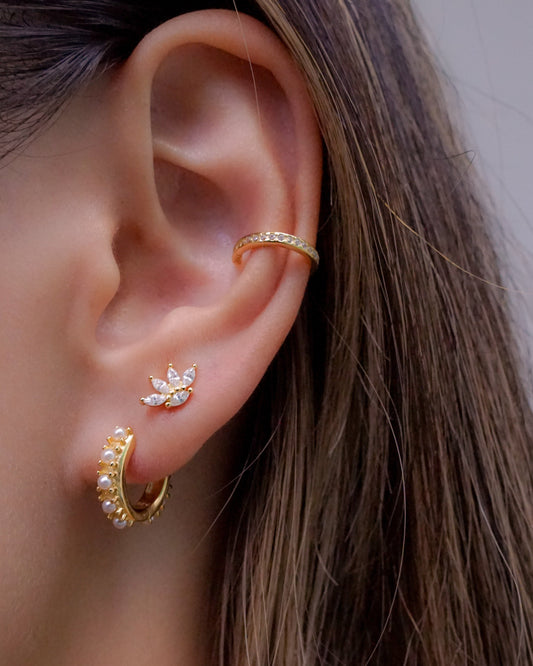 Vintage Pearl Hoop Earrings