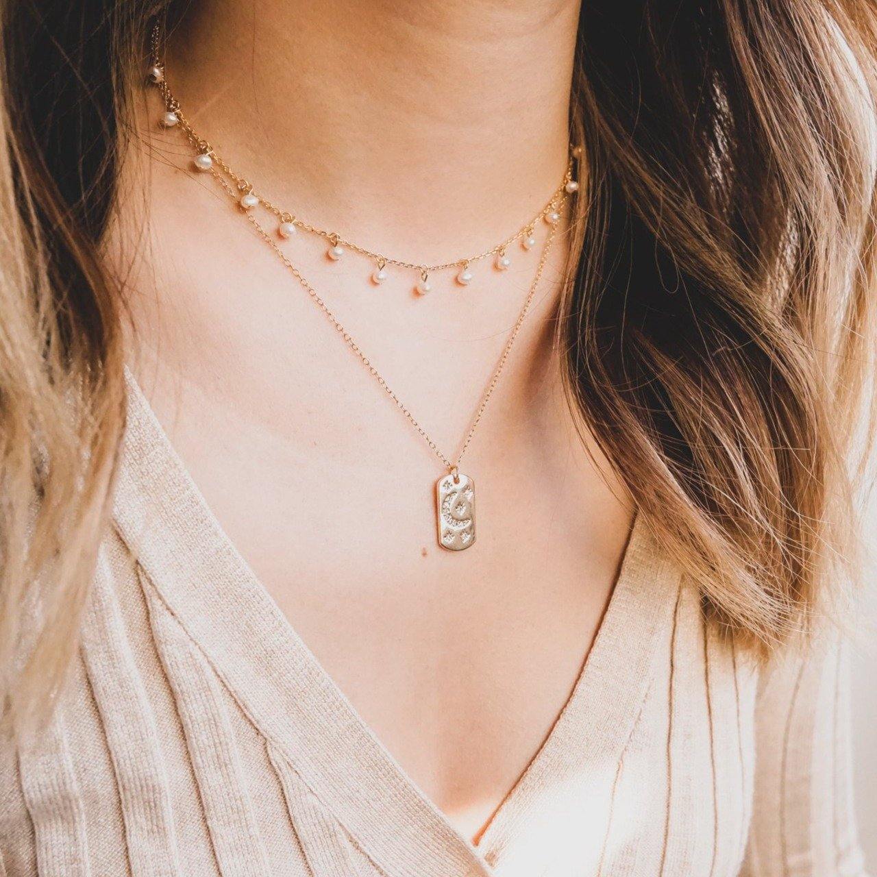 3mm Fresh Water Pearl Drops Satellite Choker Necklace - Studdedheartz