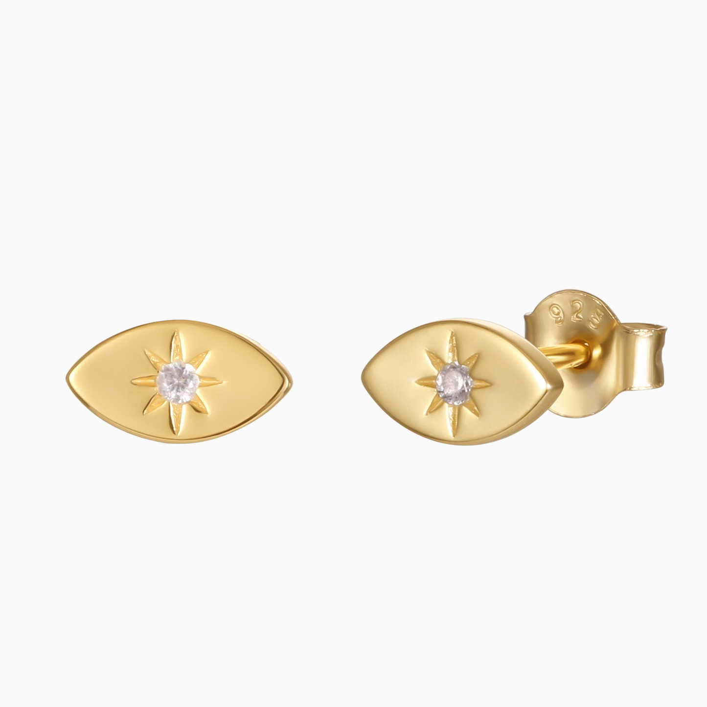 Starburst Evil Eye Stud Earrings