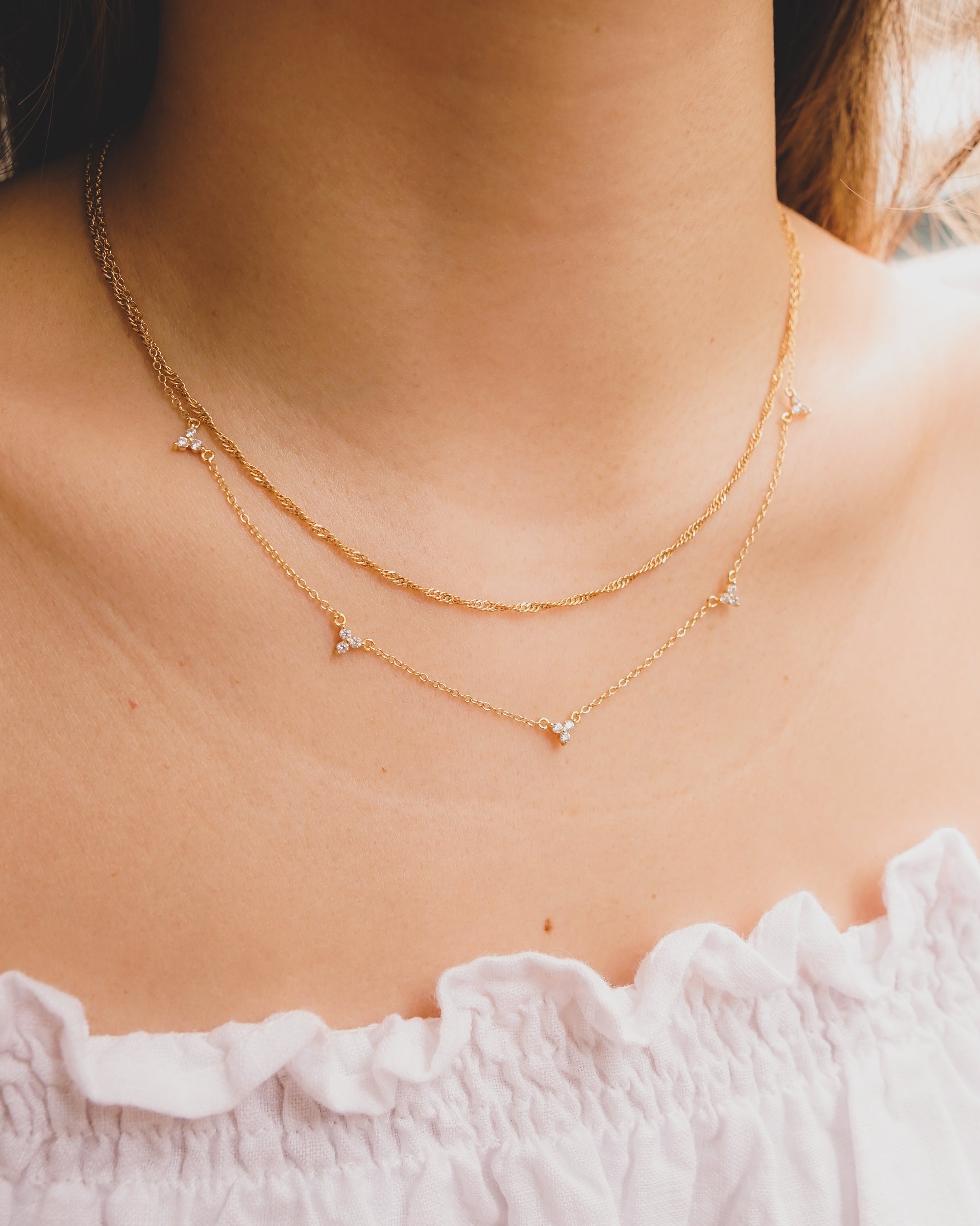 Trio CZ Satellite Necklace