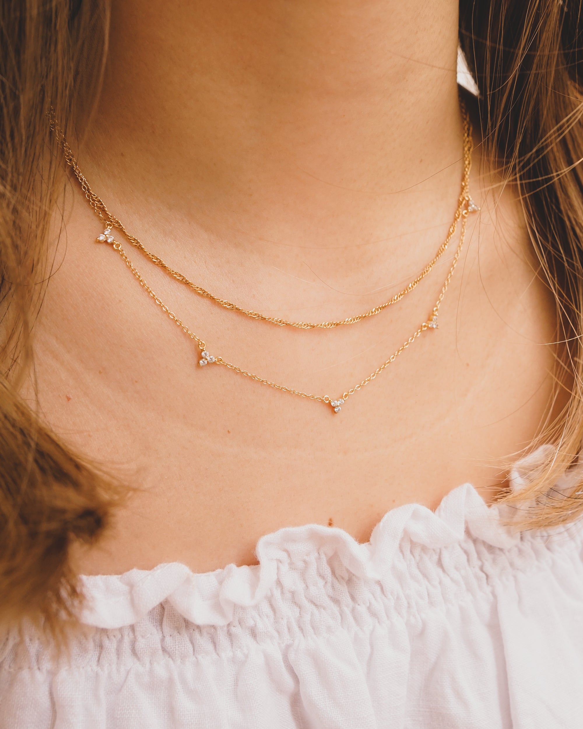 Trio CZ Satellite Necklace