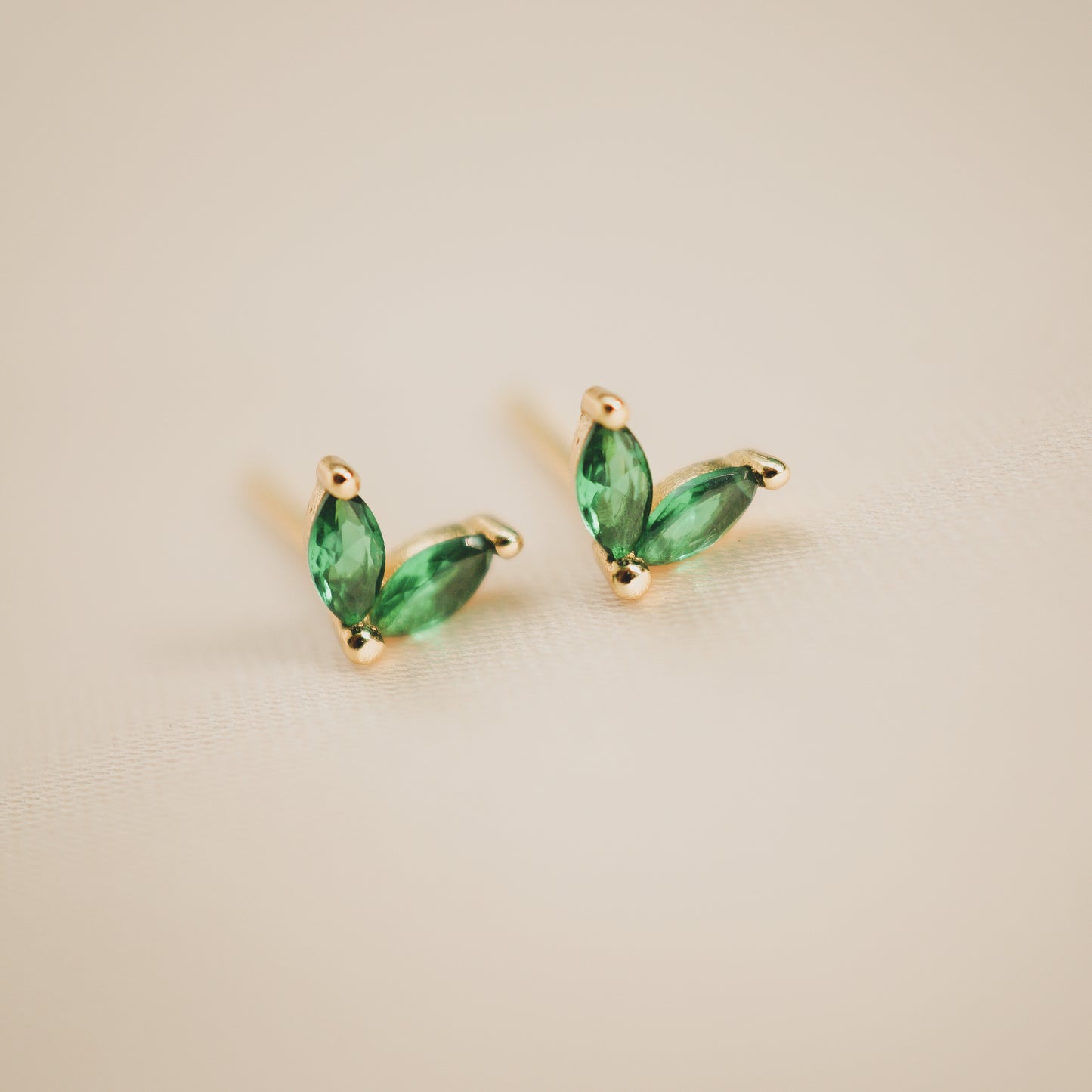 Emerald Bunny Ears Studs
