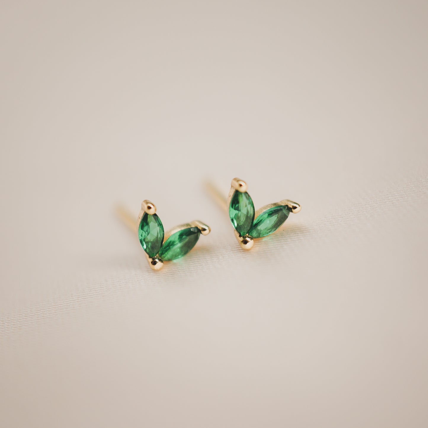 Emerald Bunny Ears Studs