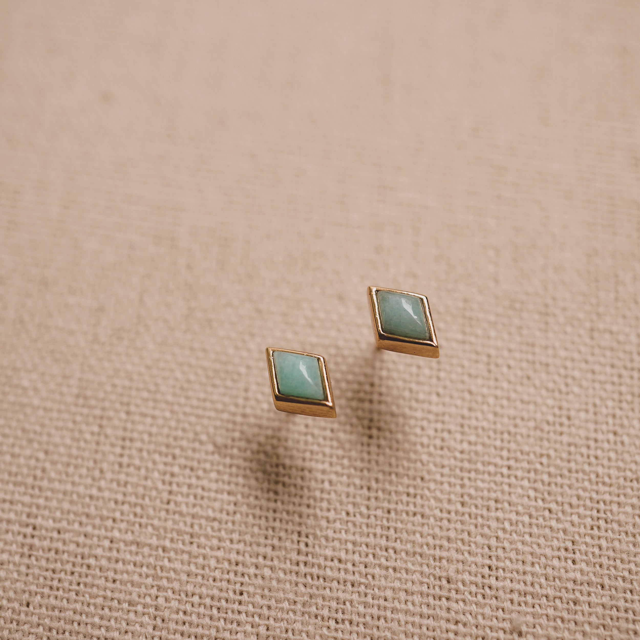 Diamond Amazonite Studs