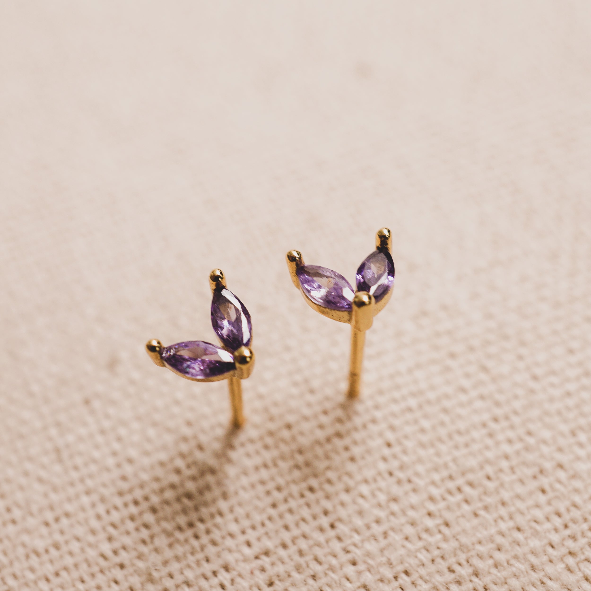 Amethyst Bunny Ears Studs