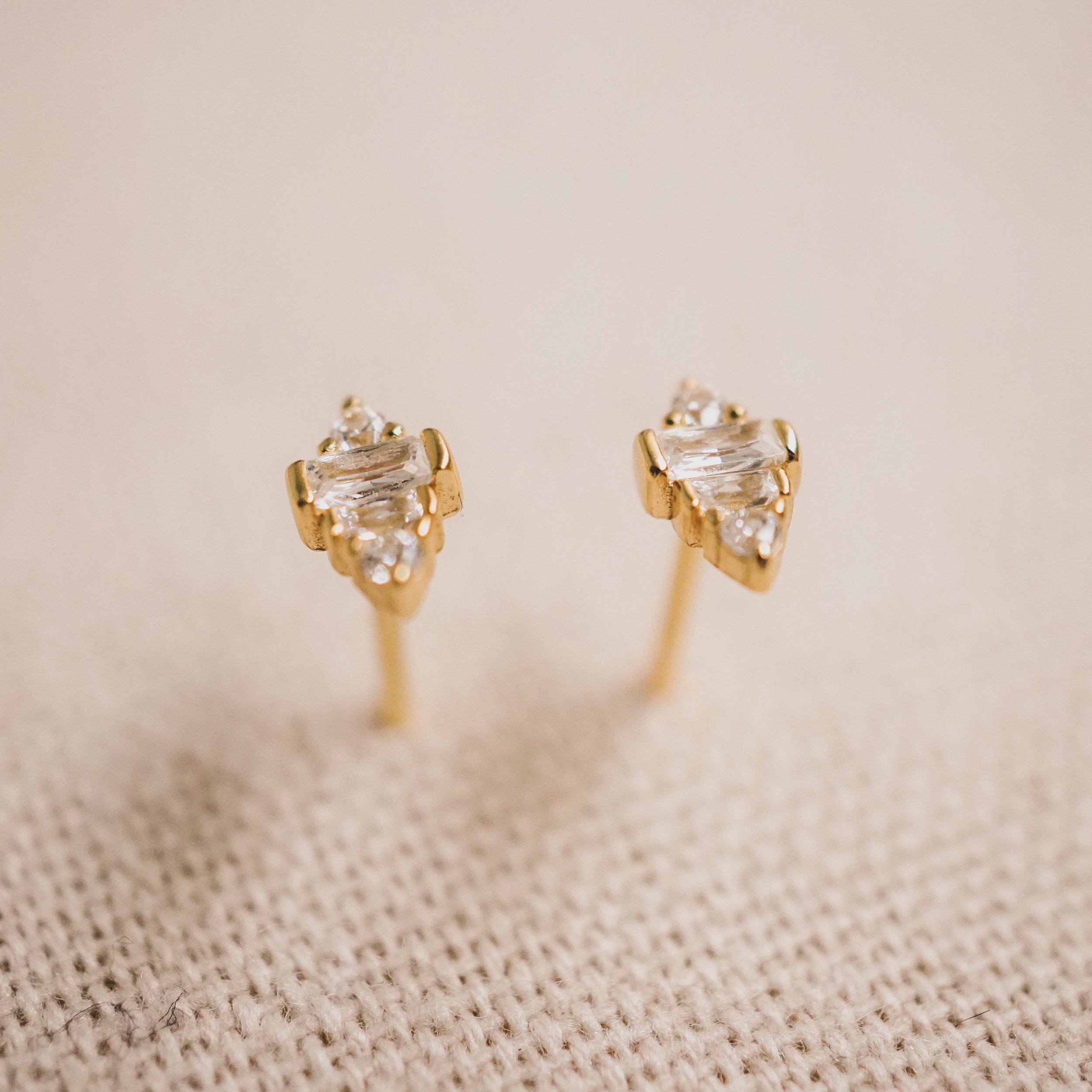 Teeny Tiny CZ Acorn Stud Earrings