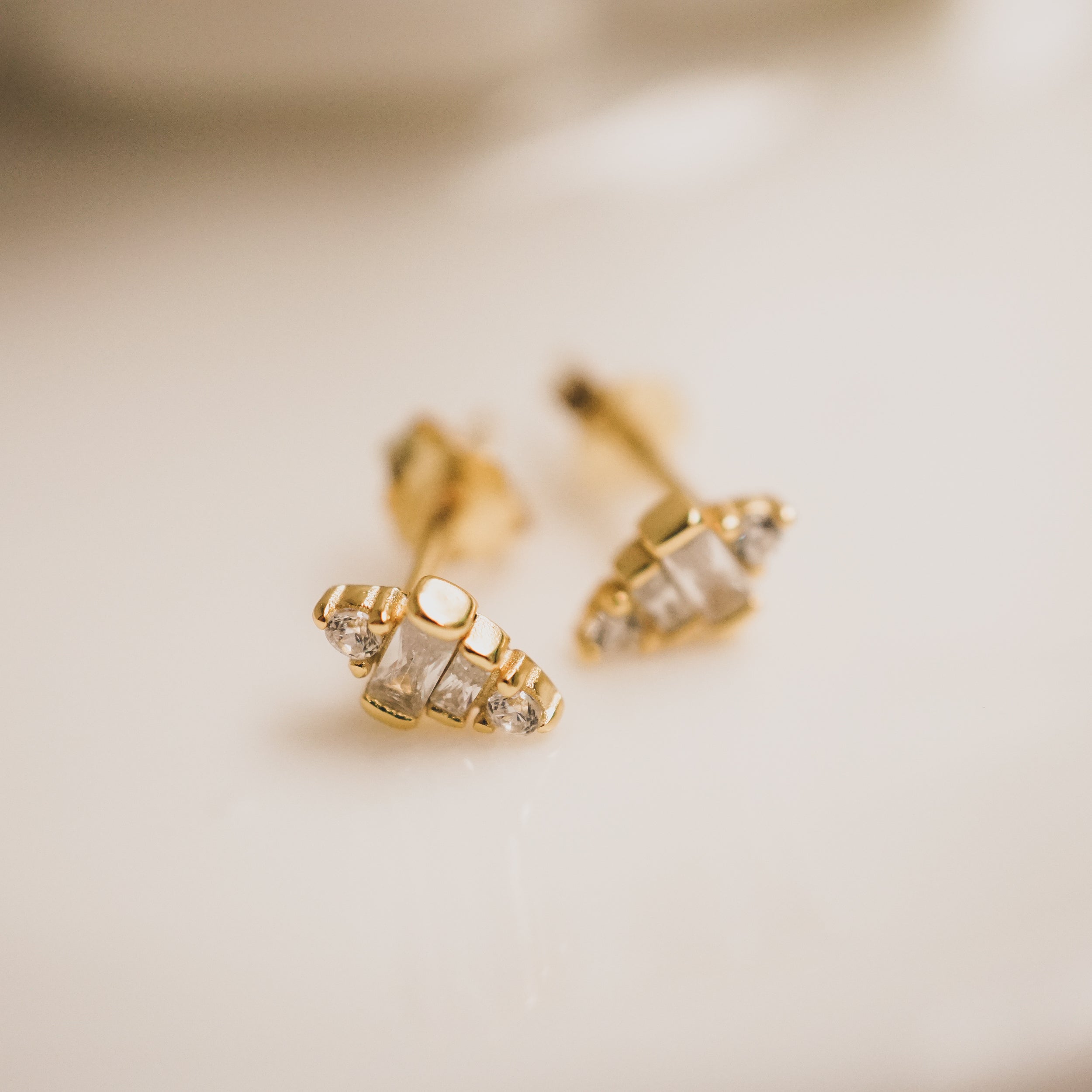 Teeny Tiny CZ Acorn Stud Earrings