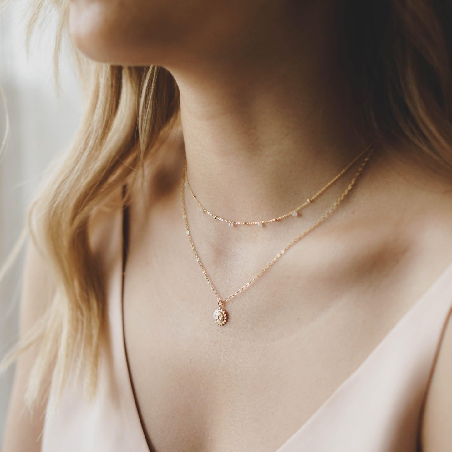 Dainty Sun Necklace - 14K Gold Filled - Studdedheartz
