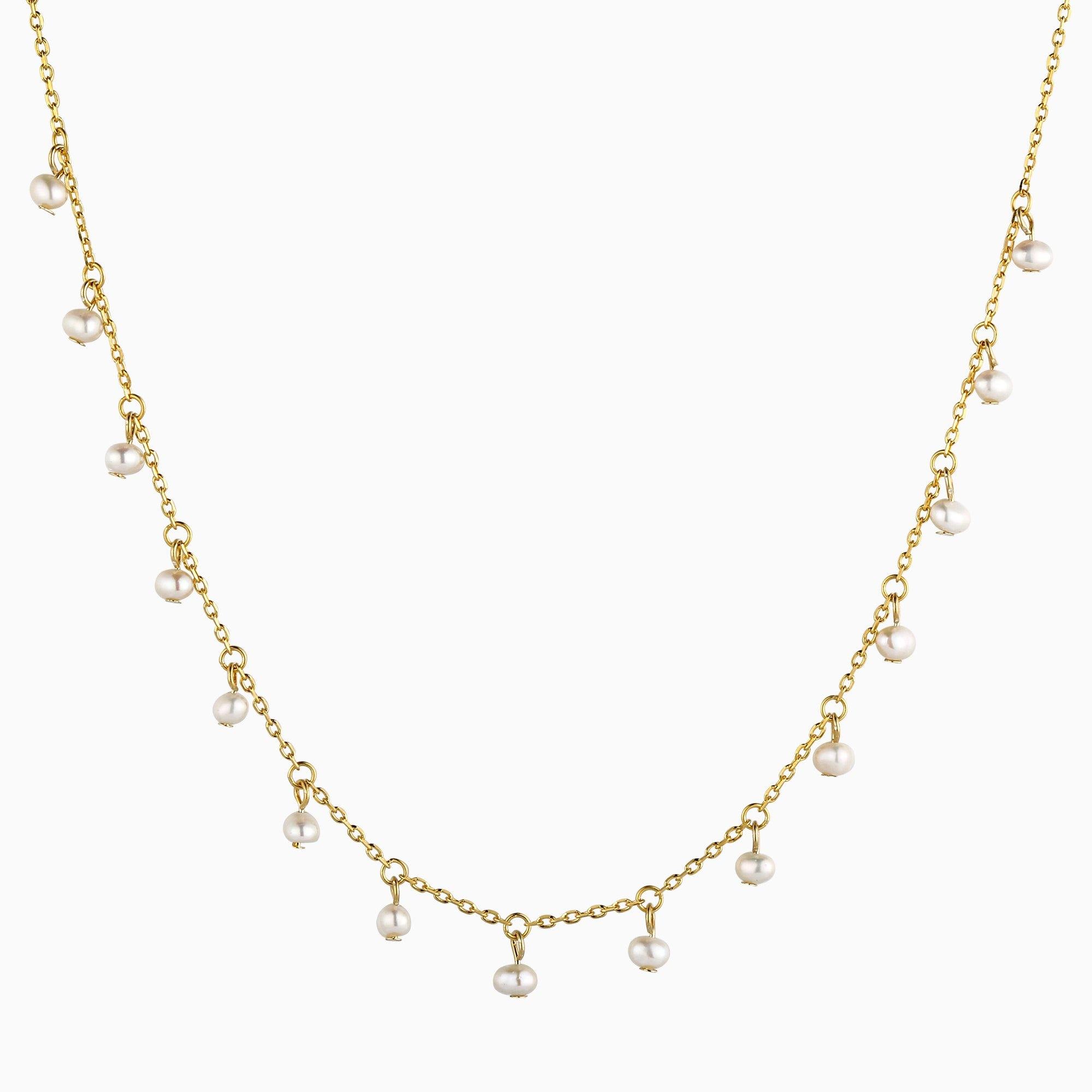 3mm Fresh Water Pearl Drops Satellite Choker Necklace - Studdedheartz