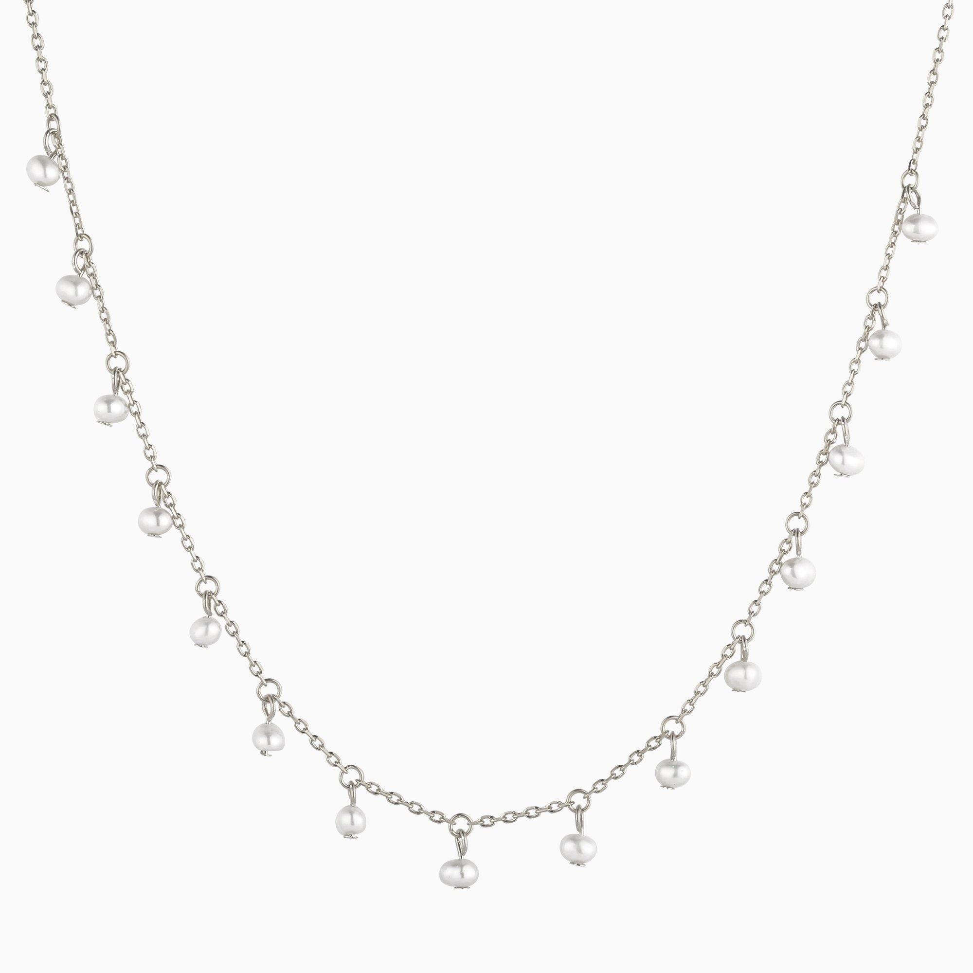 3mm Fresh Water Pearl Drops Satellite Choker Necklace - Studdedheartz