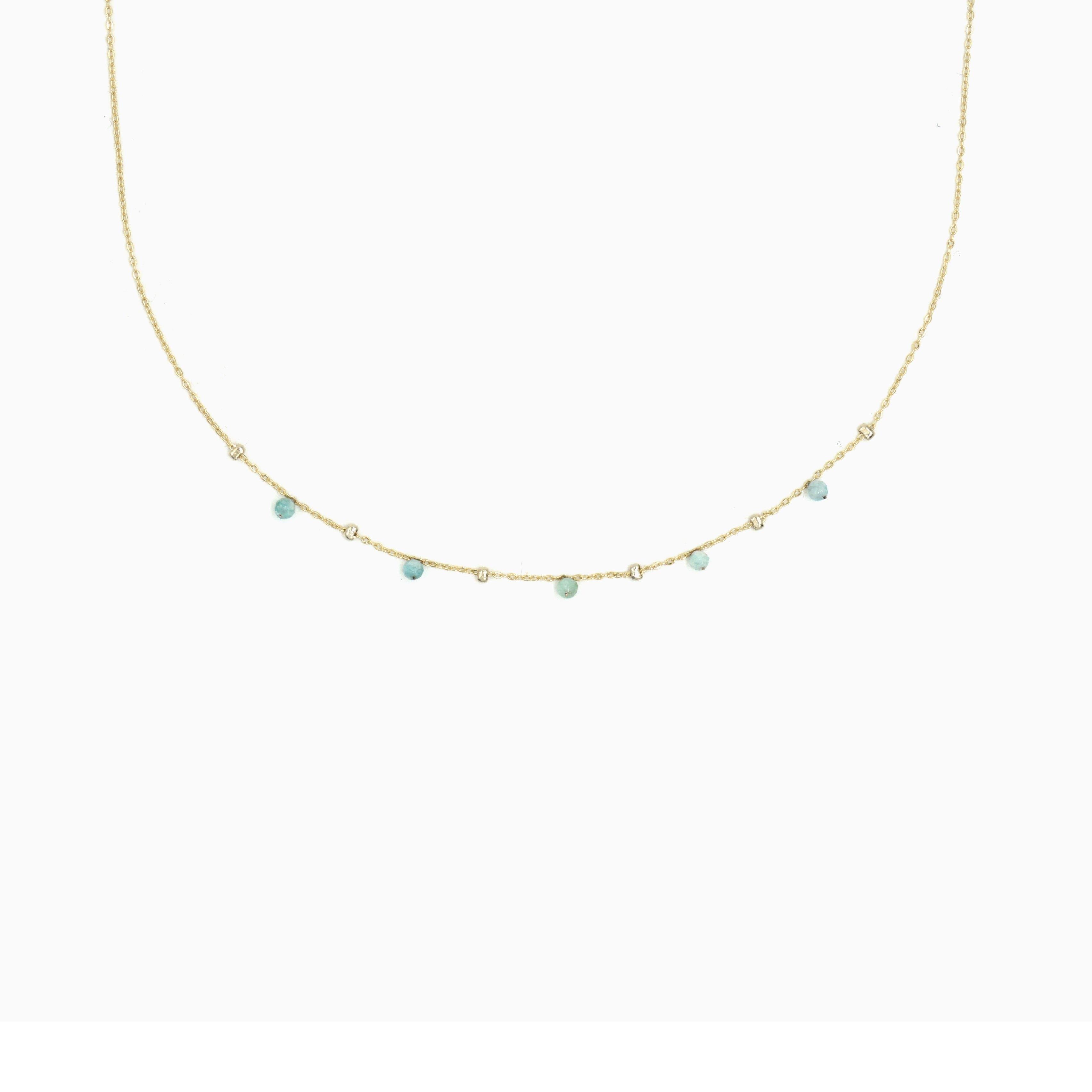 Natural Amazonite Twinkle Satellite Necklace - Studdedheartz