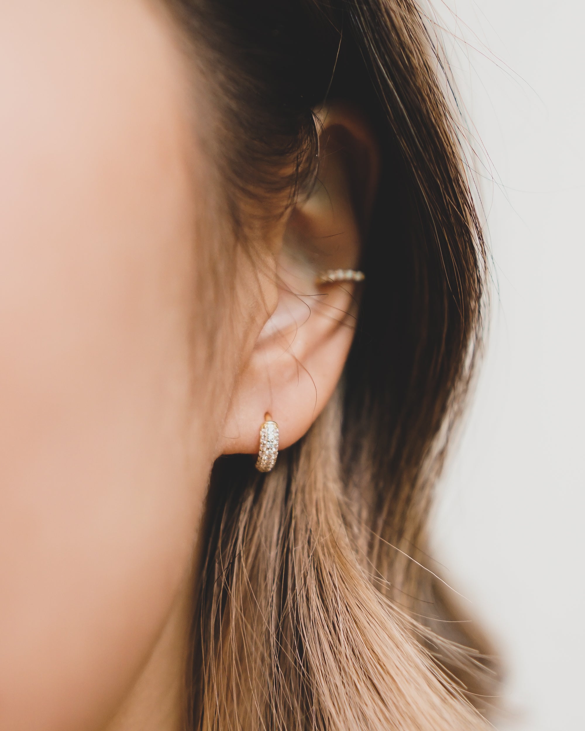 Minimal Round CZ Huggie Earrings