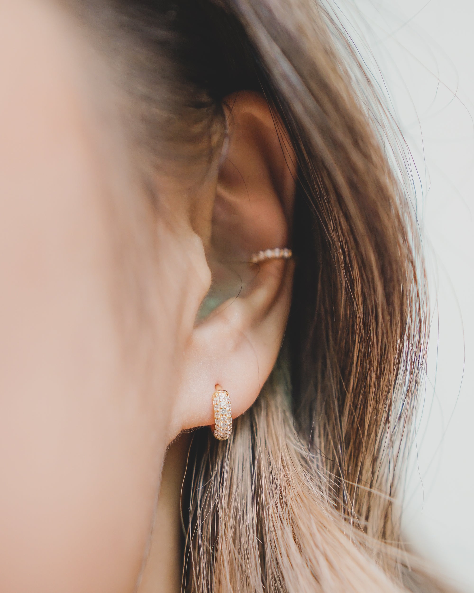 Minimal Round CZ Huggie Earrings