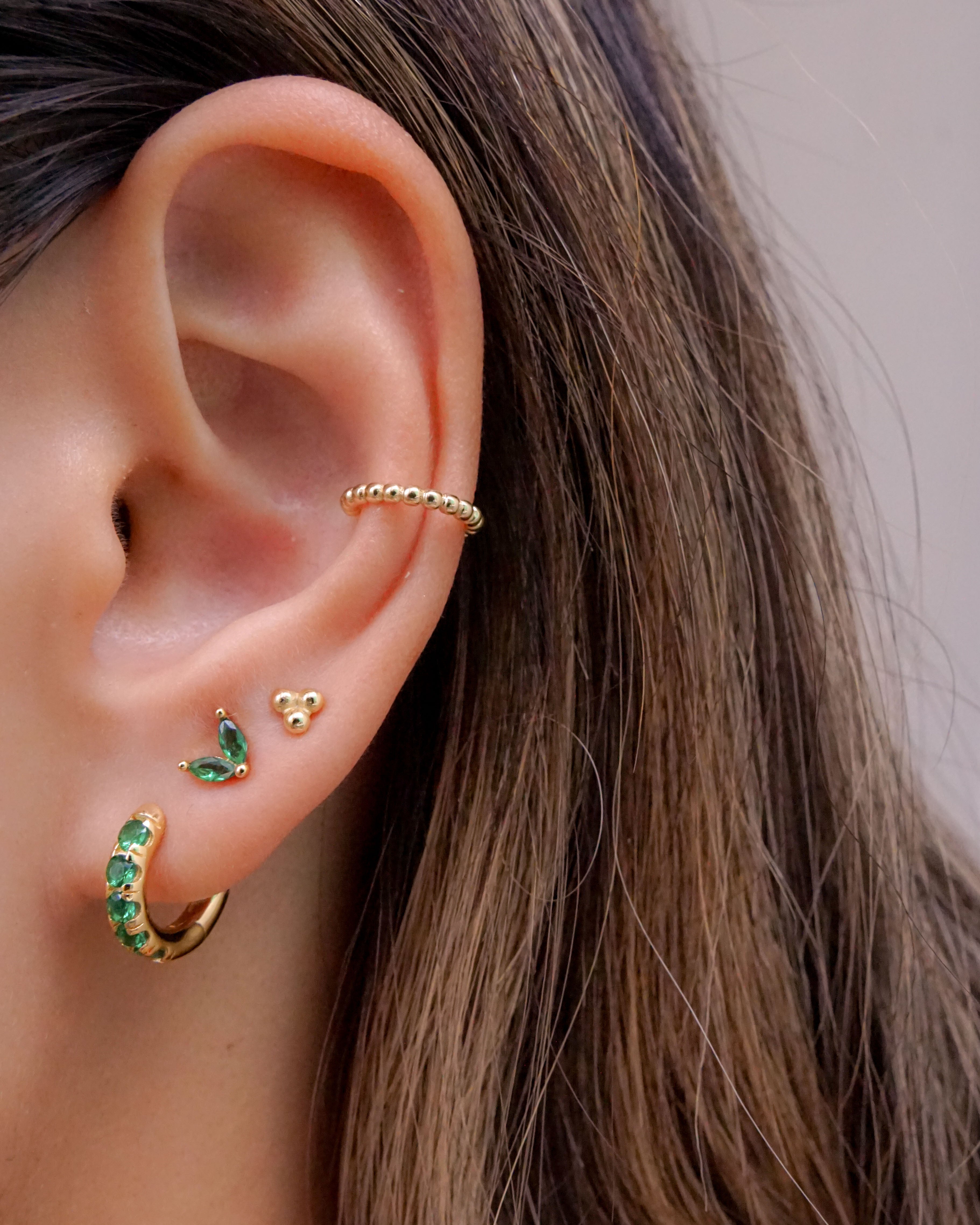 Chunky Emerald Hoops