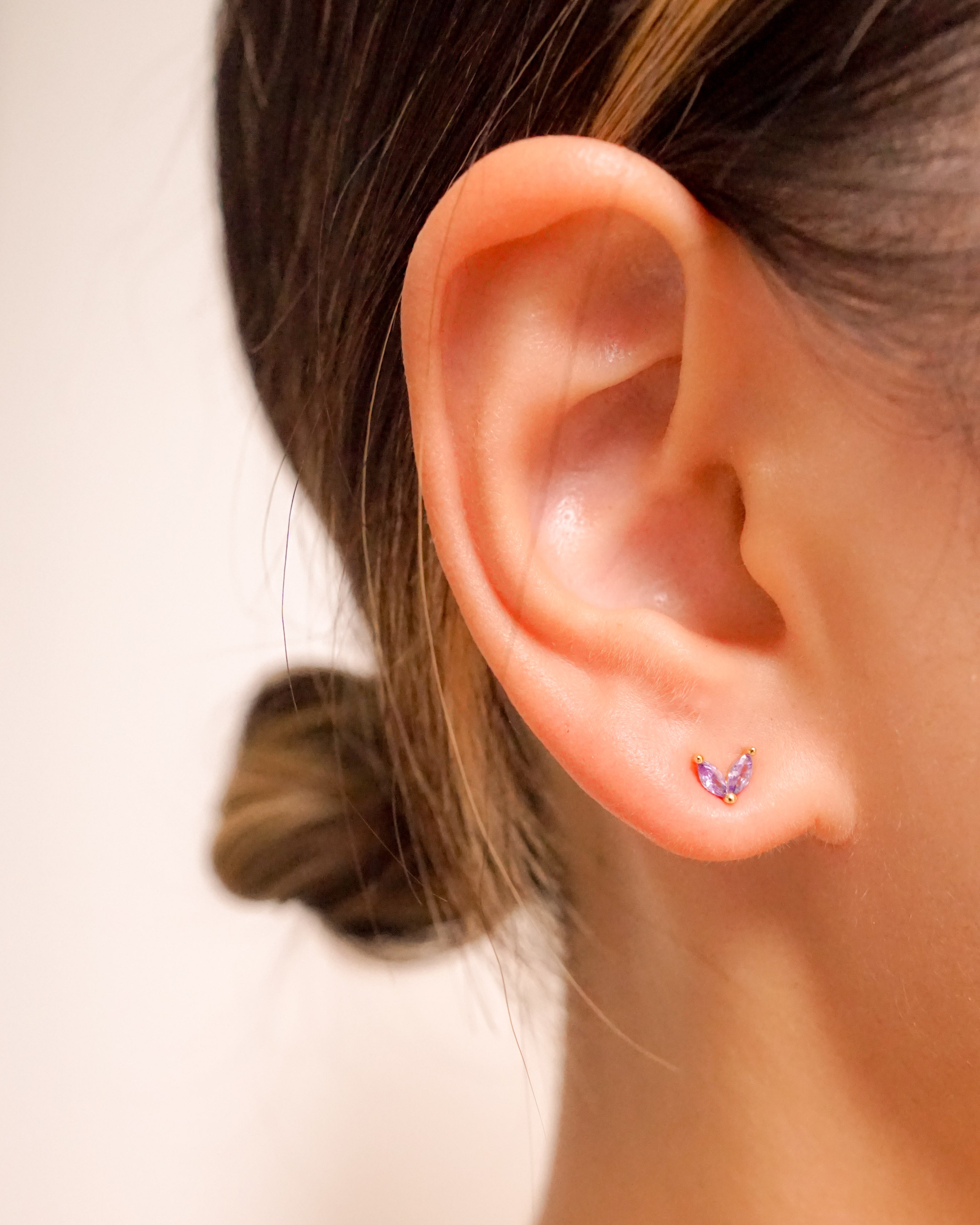 Amethyst Bunny Ears Studs