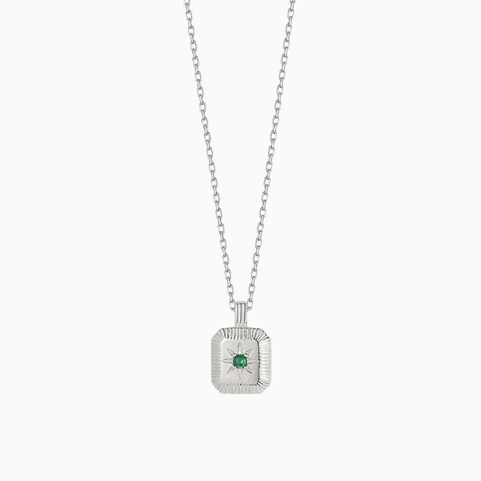 Emerald Shooting Star Disk Necklace