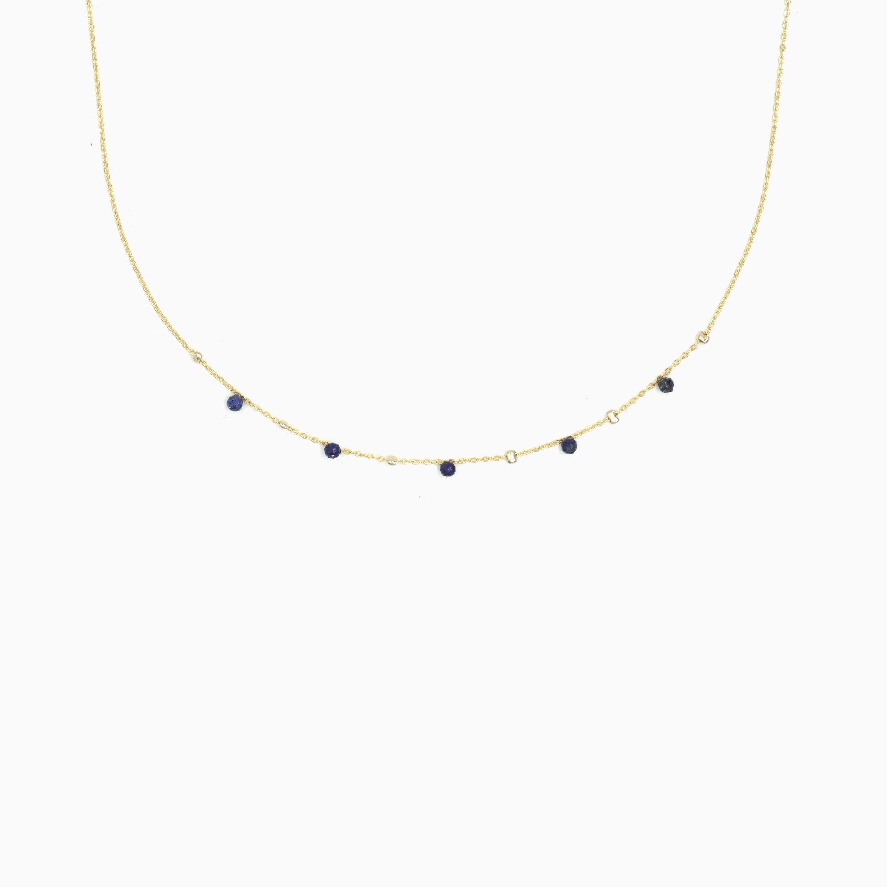 Natural Lapis Lazuli Twinkle Satellite Necklace - Studdedheartz