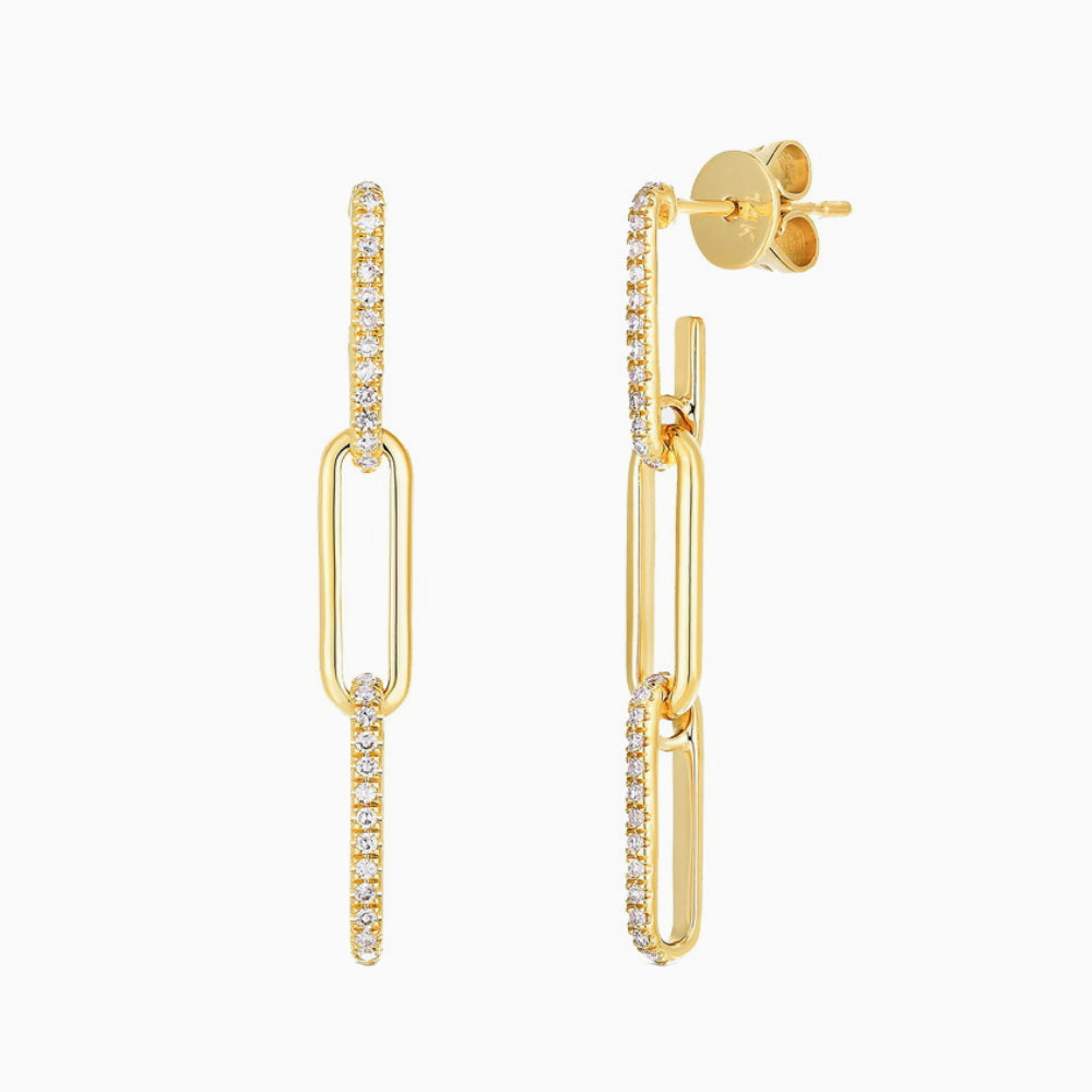 CZ Link Drop Earrings