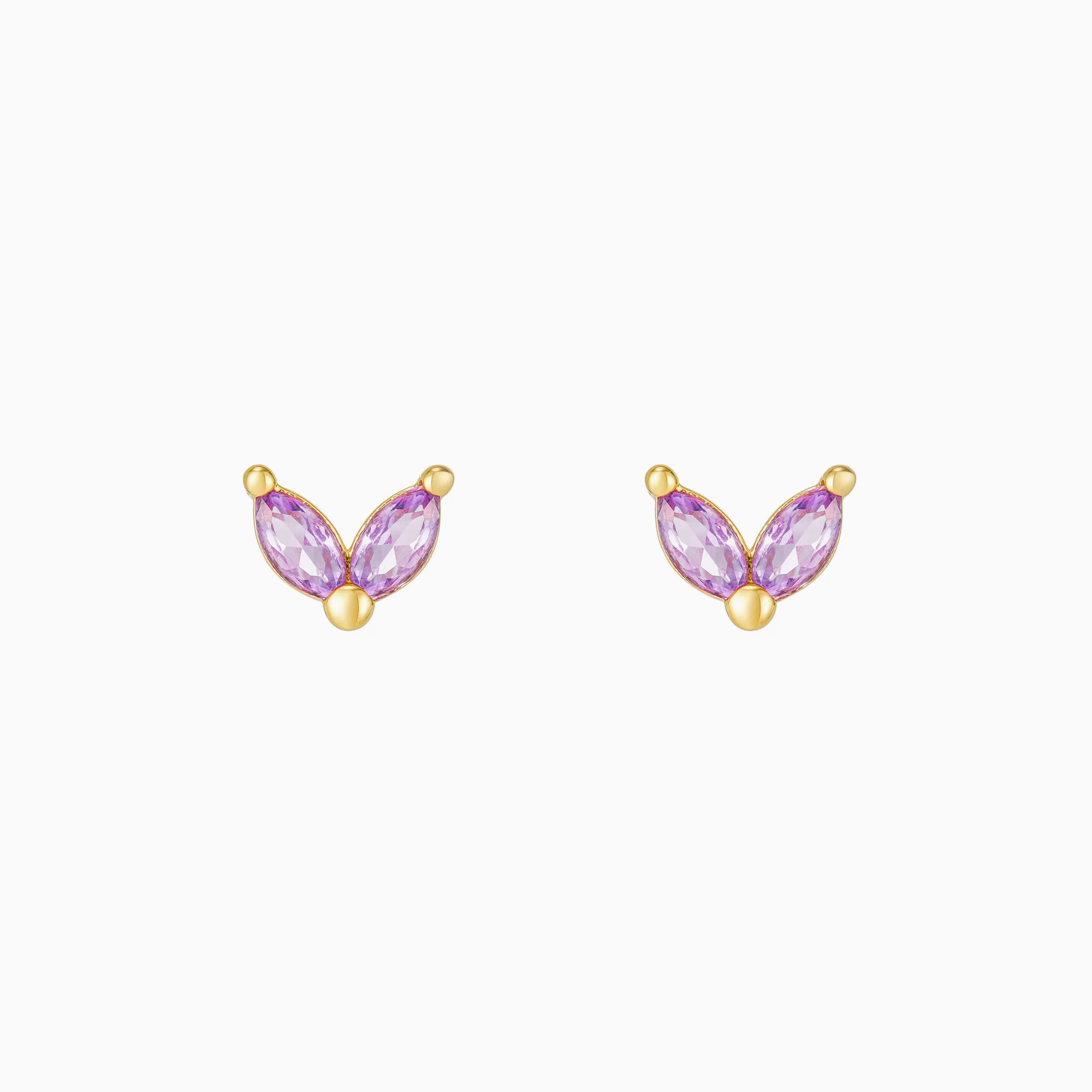 Amethyst Bunny Ears Studs