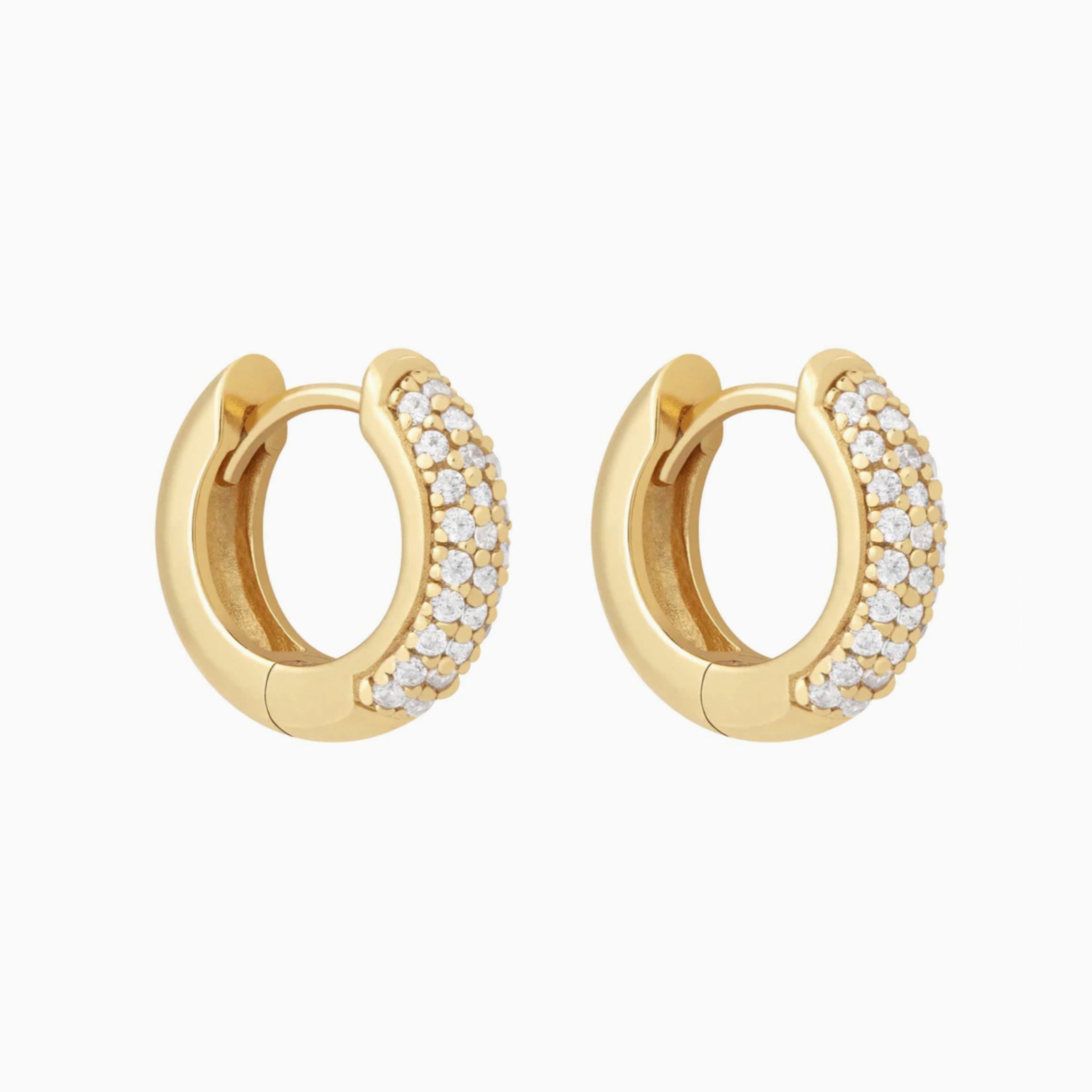 Minimal Round CZ Huggie Earrings