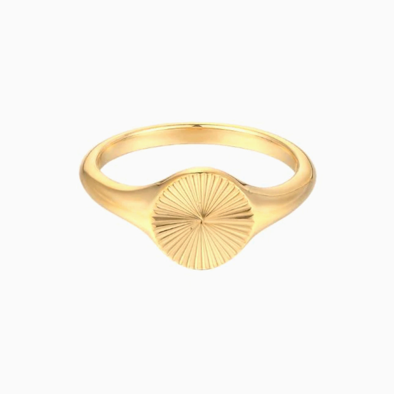 Sunburst Round Signet Ring