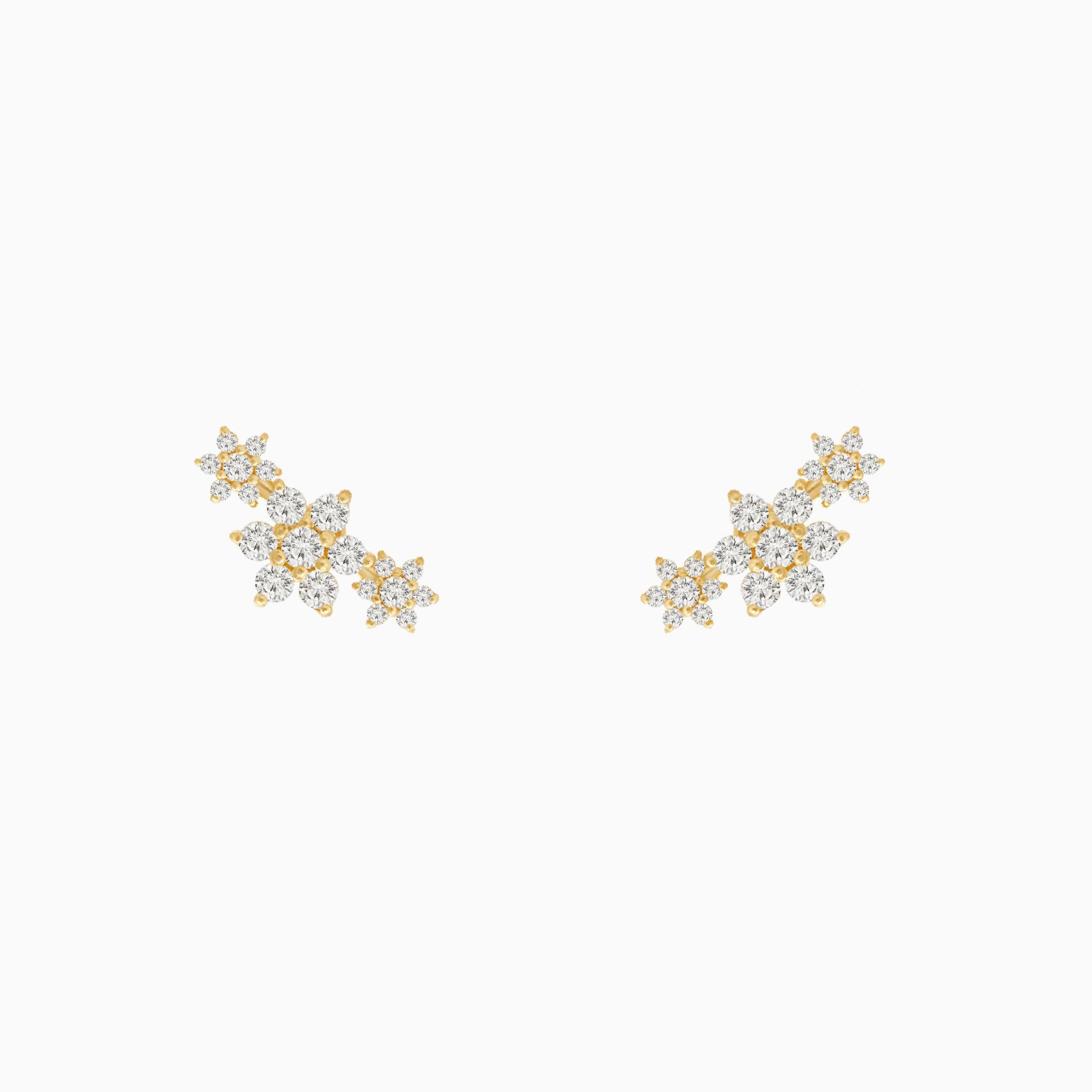 Trio Floral Climber Studs