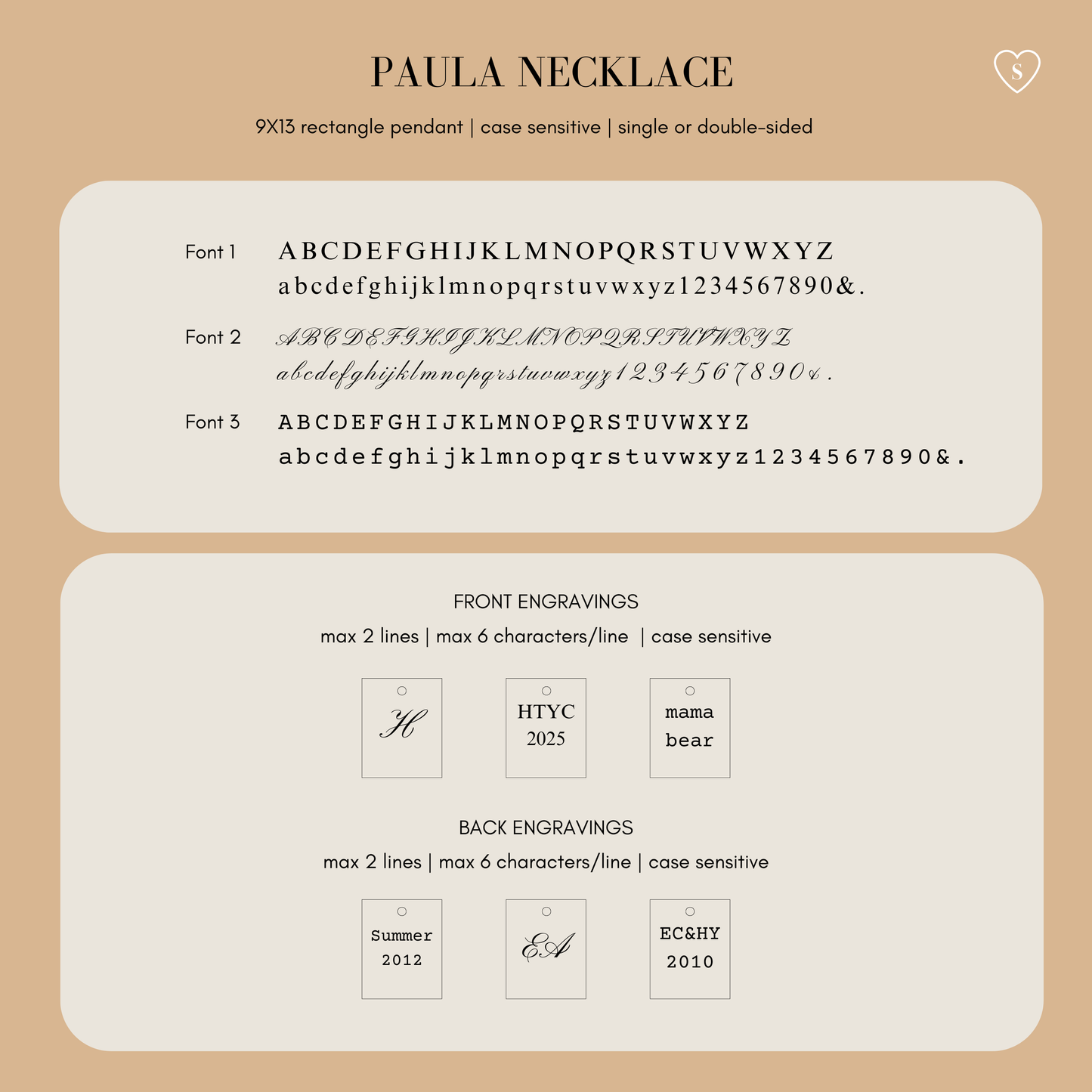 Paula Necklace - Personalized Engraved Rectangle Pendant