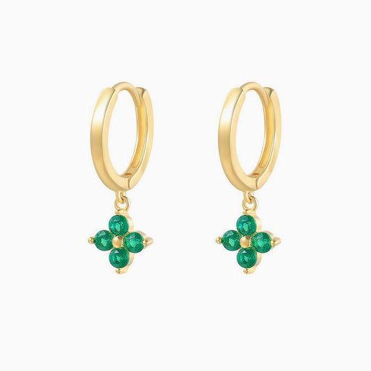 Emerald Green Lucky Clove Earrings