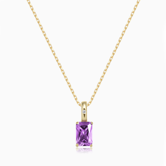 Amethyst Baguette Star Necklace