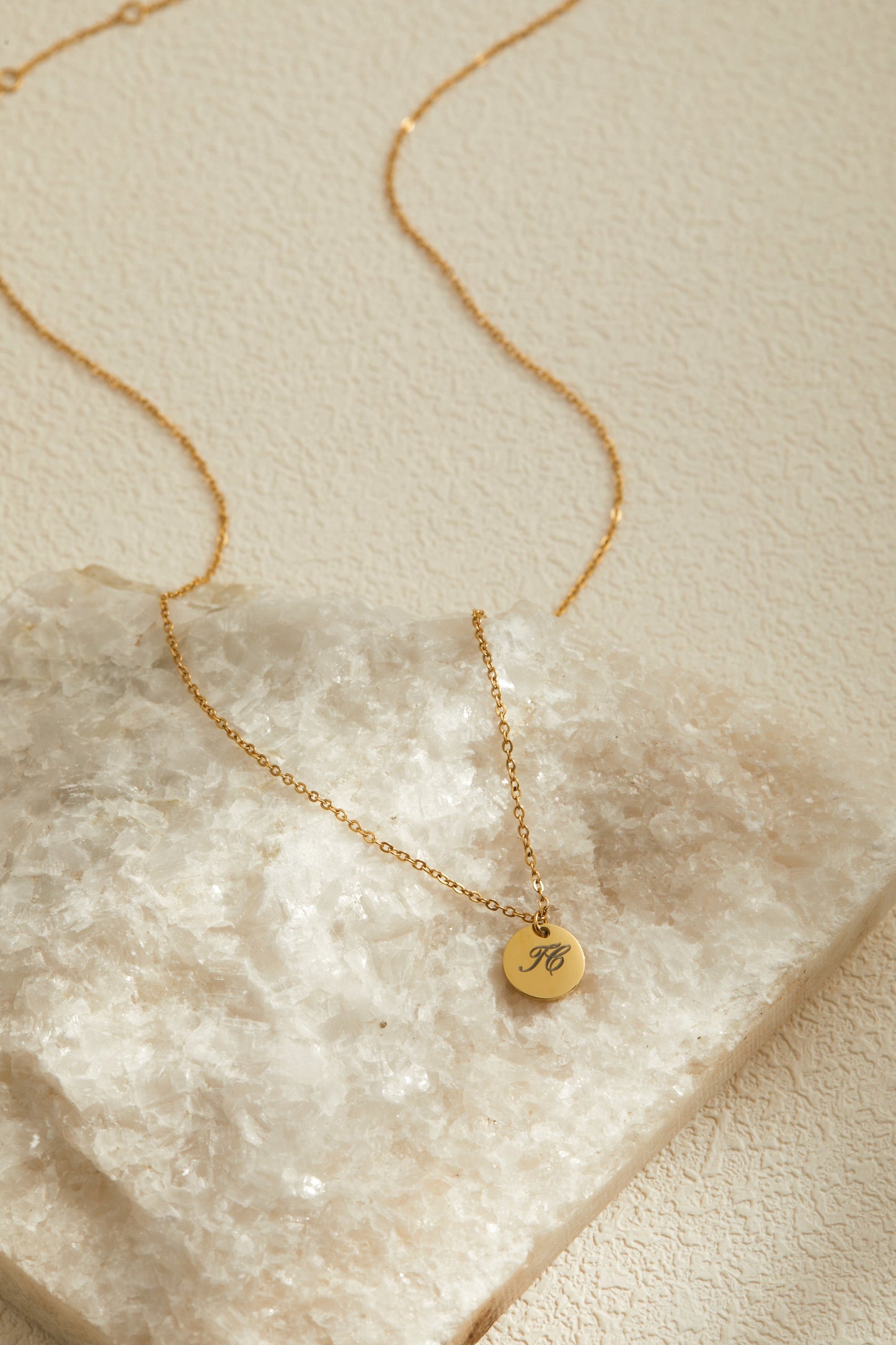Sophie Necklace - Personalized Engraved Mini Round Disk