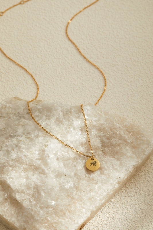 Sophie Necklace - Personalized Engraved Mini Round Disk